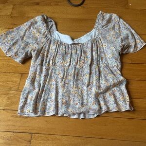 URBAN Romantics Floral Peasant Top in Cream and Yellow